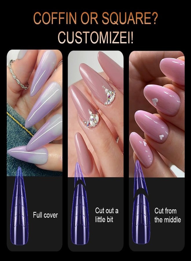 NMKL38 Dual Nail Forms for Poly Nail Gel,12 Shapes Colorful French Nail Forms, Clear Poly Gel Nail Molds for DIY Nails Extension Kit for Salon-Quality Manicures at Home 292 PCS - Image 4